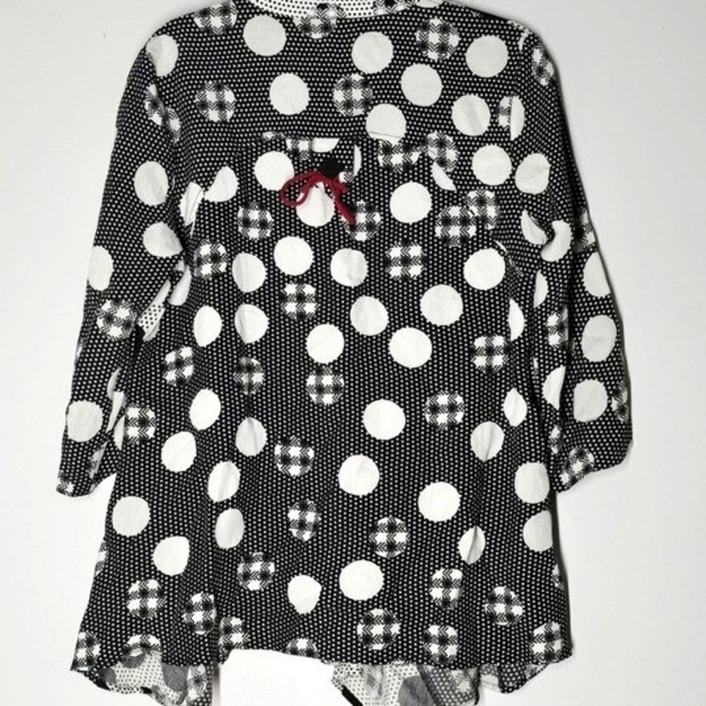 Ali Miles Polka Dot Patchwork Tunic Top Womens M … - image 6